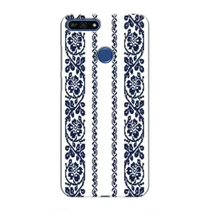 Силиконовый Чехол на Huawei Honor 7A Pro с картинкой Вышиванки (Синяя вышиванка)