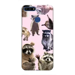 Силиконовый Чехол с Енотами на Huawei Honor 7A Pro (Смешные Еноты)