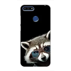 Силиконовый Чехол с Енотами на Huawei Honor 7A Pro (Стильный Енот)