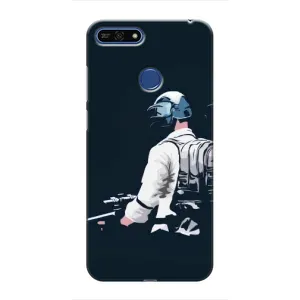 Силиконовый чехол с картинкой "Герой Pubg" на Huawei Honor 7A Pro (В экиперовке)