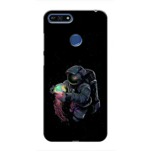 Силиконовый Чехол с принтом "Космонавты" на Huawei Honor 7A Pro (В руках земля)