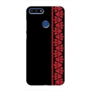 Силиконовый Чехол на Huawei Honor 7A Pro с картинкой Вышиванки (Вышиванка на черном)