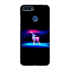 Силиконовый бампер с картинкой животных для Huawei Honor 7A Pro (Яркий олень)