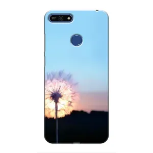 Силиконовый Чехол с одуванчиками на Huawei Honor 7A Pro (Закат с одуванчиком)