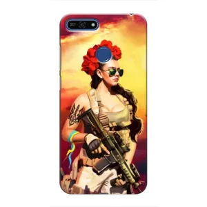 ЗСУ Чехлы (TPU) для Huawei Honor 7A Pro (Женщина солдат)