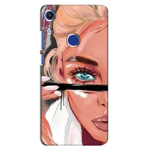 Силиконовый Чехол на Huawei Honor 8A с картинкой Стильных Девушек (Девушка и ресницы)