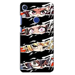 Силіконові чохлі з очіма Anime для Хуавей Хонор 8А (Очі на чорному)