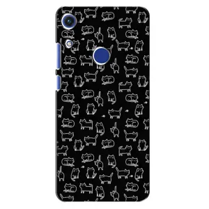 Чохол на тематику: Коти для Huawei Honor 8A (Котики на чорному)