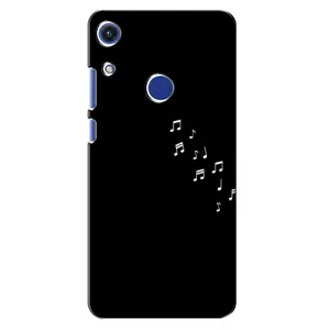 Чехол с картинками на черном фоне для Huawei Honor 8A (Ноты)