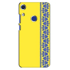 Силиконовый Чехол на Huawei Honor 8A (Вышиванка на желтом)