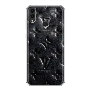 Текстурный Чехол Louis Vuitton для Хуавей Хонор 8Х (Черный ЛВ)