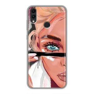 Силиконовый Чехол на Huawei Honor 8X с картинкой Стильных Девушек (Девушка и ресницы)