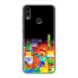 Чехлы для Huawei Honor 8X (Персонажи Майн Крафт) (Герой Майнкрафт)