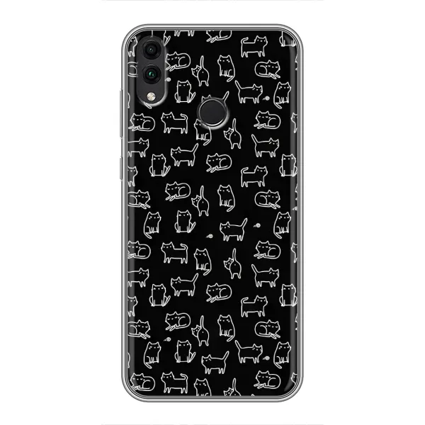 Чехол с рисунком «Котики на черном» для Huawei Honor 8X Чехол с рисунком «Котики на черном» для Huawei Honor 8X