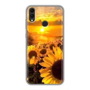 Чехол с Цветами для Huawei Honor 8X (поле подсолнухов)