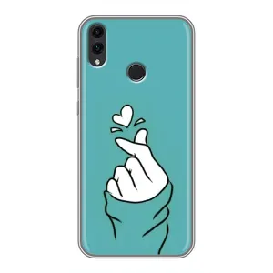 Чехлы (Знак сердечка) на Huawei Honor 8X (Сердечко на бирюзовом)
