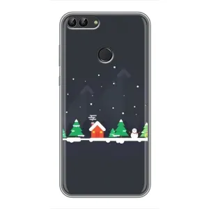 Силиконовый бампер на рождество для Huawei Honor 9 Lite (Город зимний)