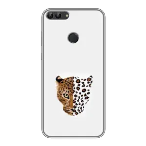Чехол с леопардовым принтом на Huawei Honor 9 Lite (Леопард на белом)