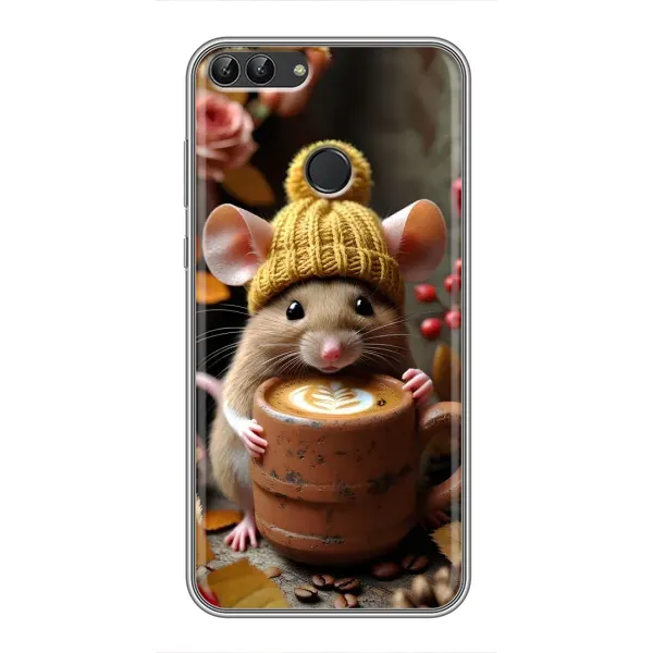 Чехол с рисунком «Мышка с кофе» для Huawei Honor 9 Lite Чехол с рисунком «Мышка с кофе» для Huawei Honor 9 Lite