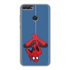 Чехол Супергерой Человека Паука на Huawei Honor 9 Lite (На паутине)