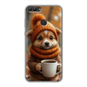 Друкований чохол 'Звірята з кавою' для Huawei Honor 9 Lite (Песик з кавою)