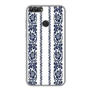 Силиконовый Чехол на Huawei Honor 9 Lite с картинкой Вышиванки (Синяя вышиванка)