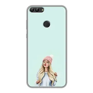 Силіконовый Чохол на Huawei Honor 9 Lite з картинкой Модных девушек (В шапці)