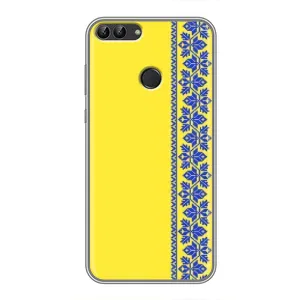 Силиконовый Чехол на Huawei Honor 9 Lite (Вышиванка на желтом)