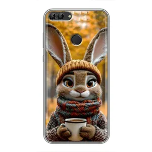 Друкований чохол 'Звірята з кавою' для Huawei Honor 9 Lite (Зайчик з кавою)