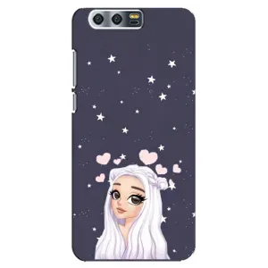 Чехол Стильные девушки на Huawei Honor 9, Glory 9, STF (Девушка и сердечки)