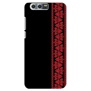 Силиконовый Чехол на Huawei Honor 9, Glory 9, STF (Красная Вышиванка)