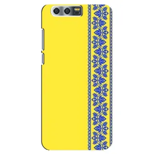Силиконовый Чехол на Huawei Honor 9, Glory 9, STF (Вышиванка на желтом)