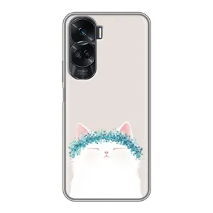 Чехол на тематику: Коты для Huawei Honor 90 Lite (Белый котик)