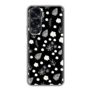 Чохли з тематикою "КВІТИ" на Huawei Honor 90 Lite (цвітіння на чорному)