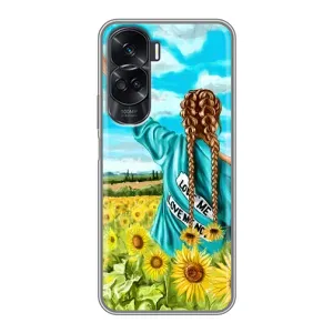 Чехол Стильные девушки на Huawei Honor 90 Lite (Девушка на поле)