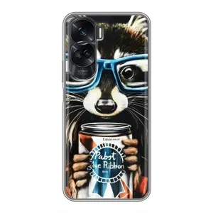 Силиконовый Чехол с Енотами на Huawei Honor 90 Lite (Енот в очках)