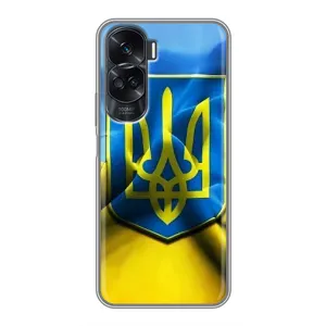 Чохол з картинкою (Патріотичний ГЕРБ) на Huawei Honor 90 Lite (Герб і Прапор України)