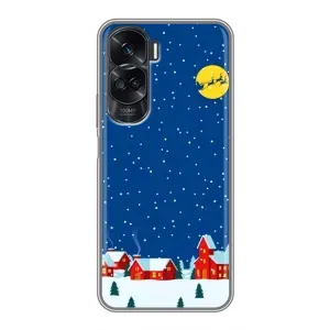 Силиконовый бампер на рождество для Huawei Honor 90 Lite (Город в снегу)
