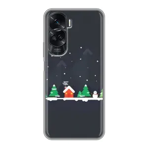 Силиконовый бампер на рождество для Huawei Honor 90 Lite (Город зимний)