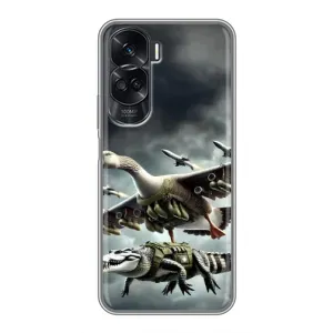 Чехол с мемами тралалело тралала для Huawei Honor 90 Lite (Гусини и крокодило)