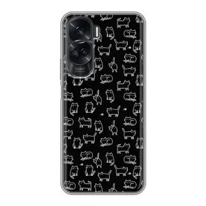 Чехол на тематику: Коты для Huawei Honor 90 Lite (Котики на черном)
