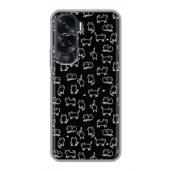 Чехол с рисунком «Котики на черном» для Huawei Honor 90 Lite Чехол с рисунком «Котики на черном» для Huawei Honor 90 Lite