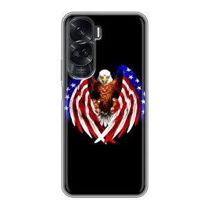 Чехол Флаг USA для Huawei Honor 90 Lite (Крылья США)