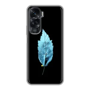 Чехол с картинками на черном фоне для Huawei Honor 90 Lite (Листочек)