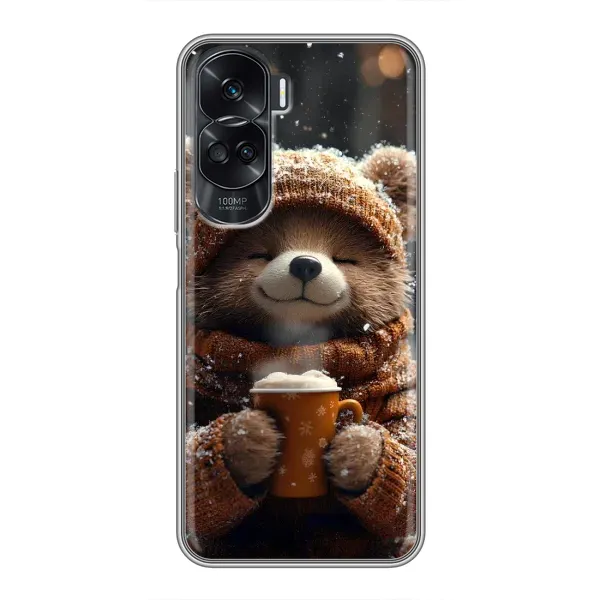 Чехол с рисунком «Медвежонок с кофе» для Huawei Honor 90 Lite Чехол с рисунком «Медвежонок с кофе» для Huawei Honor 90 Lite
