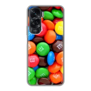 Чехол с изображением вкусной еды для Huawei Honor 90 Lite (Разноцветные M&M'S)