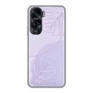 Чохол квітковий дизайн для Huawei Honor 90 Lite (Монстера фіолетова)