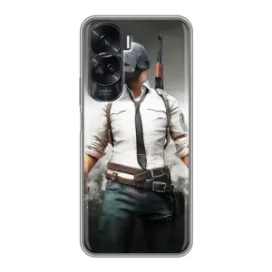 Силиконовый чехол с картинкой "Герой Pubg" на Huawei Honor 90 Lite (Пабг)