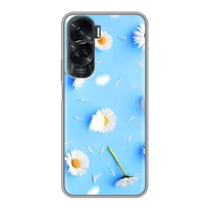 Чохол з Квітами для Huawei Honor 90 Lite (ромашки на блакитному)