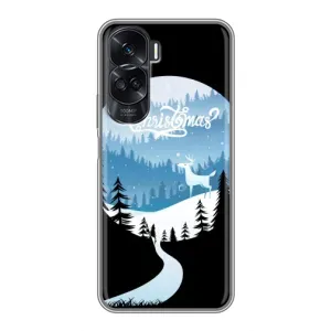 Силиконовый бампер на рождество для Huawei Honor 90 Lite (Рождественский Олень)